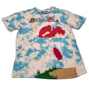Ponyo Her Universe Embroidered Tie Dye Clouds Flying Tee T-Shirt Adult XS